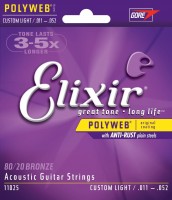 Купить струны Elixir Acoustic 80/20 Bronze PW Custom Light 11-52  по цене от 499 грн.