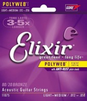 Купить струны Elixir Acoustic 80/20 Bronze PW Light-Medium 12-56  по цене от 868 грн.