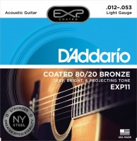Купить струны DAddario EXP Coated 80/20 Bronze 12-53  по цене от 444 грн.