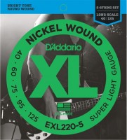 Купить струны DAddario XL Nickel Wound Bass 5-String 40-125  по цене от 1355 грн.