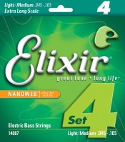 Купить струны Elixir Bass Nanoweb X-Long 45-105  по цене от 2294 грн.