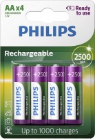 Купити акумулятор / батарейка Philips Rechargeable 4xAA 2500 mAh  за ціною від 545 грн.