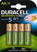 Купить аккумулятор / батарейка Duracell 4xAA Turbo 2500 mAh  по цене от 559 грн.