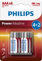 Купить аккумулятор / батарейка Philips Power Alkaline 6xAAA  по цене от 119 грн.