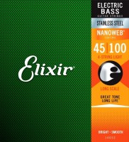 Купить струны Elixir Bass Stainless Steel Nanoweb 45-100  по цене от 2265 грн.