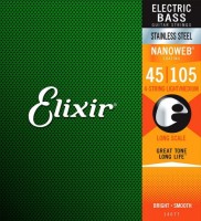 Купить струны Elixir Bass Stainless Steel Nanoweb 45-105  по цене от 2265 грн.