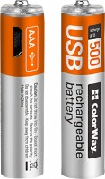 Купить аккумулятор / батарейка ColorWay 2xAAA 400 mAh micro USB  по цене от 410 грн.