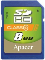 Купити карта пам'яті Apacer SDHC Class 10 (8Gb) за ціною від 126 грн.