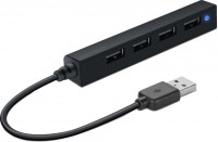 Купить картридер / USB-хаб Speed-Link Snappy Slim USB Hub 4 Port USB 2.0 Passive  по цене от 242 грн.