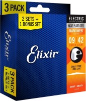 Купить струни Elixir Electric Nanoweb Super Light 9-42 (3-Pack): цена от 1448 грн.