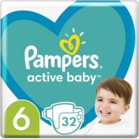 Купить подгузники Pampers Active Baby 6 (/ 32 pcs) по цене от 459 грн.