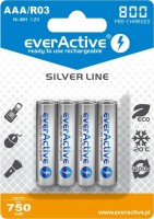 Купити акумулятор / батарейка everActive Silver Line 4xAAA 800 mAh  за ціною від 118 грн.