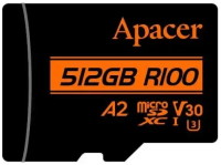 Купить карта памяти Apacer microSDXC UHS-I U3 V30 A2 (512Gb) по цене от 1590 грн.