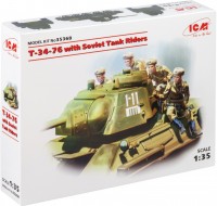 Купить сборная модель ICM T-34-76 with Soviet Tank Riders (1:35)  по цене от 1282 грн.