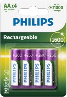 Купить аккумулятор / батарейка Philips MultiLife 4xAA 2600 mAh  по цене от 580 грн.