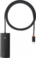 Купить кардридер / USB-хаб BASEUS Lite Series 4-in-1 USB-C to 4xUSB-A/USB-C 2m: цена от 414 грн.