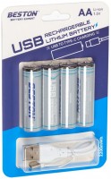 Купить аккумулятор / батарейка Beston 4xAA 1460 mAh USB Type-C: цена от 735 грн.