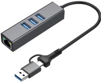 Купить картридер / USB-хаб Dynamode DM-AD-GLAN-U3: цена от 472 грн.