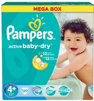 Купить подгузники Pampers Active Baby-Dry 4 Plus (/ 120 pcs) по цене от 1058 грн.