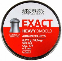 Купить пули и патроны JSB Diabolo Exact Heavy 4.5 mm 0.67 g 500 pcs  по цене от 645 грн.