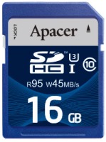 Купить карта памяти Apacer SD UHS-I 95/45 Class 10 (SDHC UHS-I 95/45 Class 10 16Gb) по цене от 429 грн.