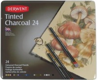 Купить карандаши Derwent Tinted Charcoal Set of 24  по цене от 685 грн.