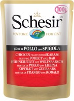 Купить корм для кошек Schesir Adult Pouch Chicken/Seabass 100 g: цена от 74 грн.