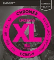 Купить струны DAddario XL Chromes Bass Flat Wound 5-String 45-132  по цене от 2895 грн.