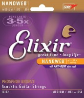 Купить струны Elixir Acoustic Phosphor Bronze NW Medium 13-56  по цене от 982 грн.