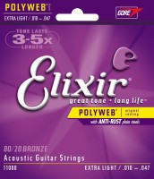 Купити струни Elixir Acoustic 80/20 Bronze PW Extra Light 10-47  за ціною від 930 грн.