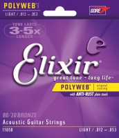 Купить струны Elixir Acoustic 80/20 Bronze PW Light 12-53  по цене от 868 грн.