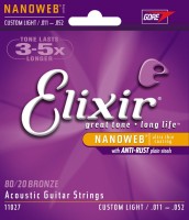 Купити струни Elixir Acoustic 80/20 Bronze NW Custom Light 11-52  за ціною від 750 грн.