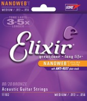 Купить струни Elixir Acoustic 80/20 Bronze NW Medium 13-56: цена от 949 грн.