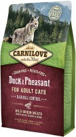 Купити корм для кішок Carnilove Adult Hairball Control with Duck/Pheasant 400 g  за ціною від 313 грн.
