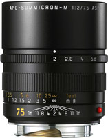 Купити об'єктив Leica 75mm f/2.0 ASPH APO-SUMMICRON-M  за ціною від 241384 грн.