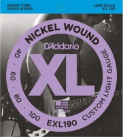 Купить струны DAddario XL Nickel Wound Bass 40-100  по цене от 1065 грн.