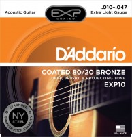 Купить струны DAddario EXP Coated 80/20 Bronze 10-47  по цене от 544 грн.