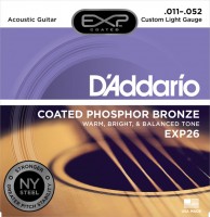 Купить струны DAddario EXP Coated Phosphor Bronze 11-52  по цене от 449 грн.
