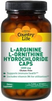 Купить аминокислоты Country Life L-Arginine/L-Ornithine Hydrochloride (90 cap) по цене от 761 грн.