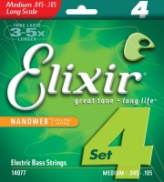 Купить струни Elixir Bass Nanoweb 45-105: цена от 2320 грн.