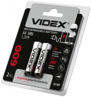 Купить акумулятор / батарейка Videx 2xAA 600 mAh: цена от 104 грн.