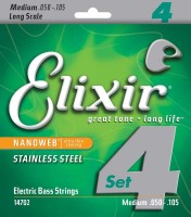 Купить струны Elixir Bass Stainless Steel Nanoweb 50-105  по цене от 2265 грн.