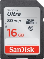 Купити карта пам'яті SanDisk Ultra 80MB/s SD UHS-I Class 10 (Ultra 80MB/s SDHC UHS-I Class 10 16Gb) за ціною від 385 грн.