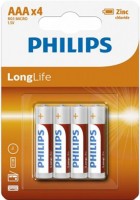 Купити акумулятор / батарейка Philips LongLife 4xAAA  за ціною від 51 грн.