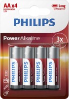 Купить аккумулятор / батарейка Philips Power Alkaline 4xAA  по цене от 79 грн.