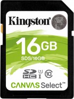Купити карта пам'яті Kingston SD Canvas Select (SDHC Canvas Select 16Gb) за ціною від 129 грн.