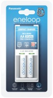 Купити зарядка для акумуляторної батарейки Panasonic Compact Charger + Eneloop 2xAA 1900 mAh  за ціною від 999 грн.