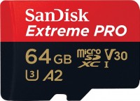 Купити карта пам'яті SanDisk Extreme Pro V30 A2 microSDXC UHS-I U3 (64Gb) за ціною від 428 грн.