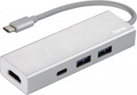 Купити кардридер / USB-хаб Hama USB-3.1 Type-C Hub 1:3 Aluminium  за ціною від 862 грн.