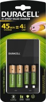 Купити зарядка для акумуляторної батарейки Duracell CEF14 + 2xAA 1300 mAh + 2xAAA 750mAh  за ціною від 719 грн.